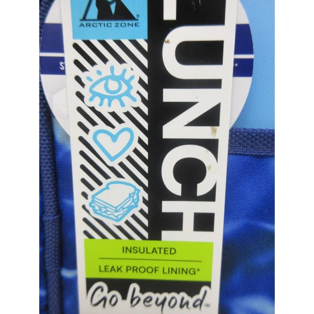 Arctic Zone Lunch Box Combo Thermal Insulation Dark Waters Blue School Lunch Bag